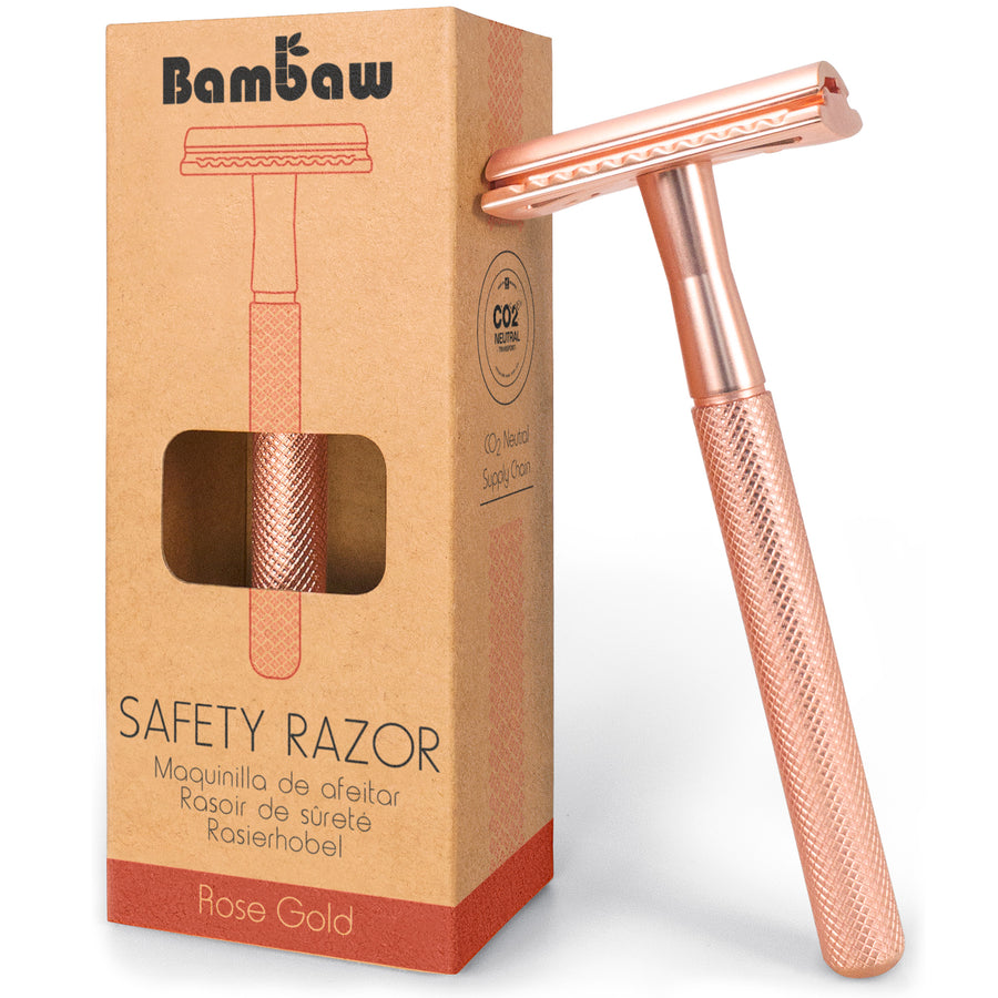 Rose Gold Safety Razor Women | Metal Razors for Women | Reusable Razor |  Eco Friendly Shaving | Metal Shaver | Double Blade Razor | Waste Free 